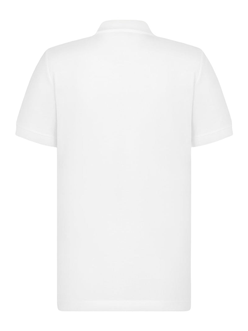 CD ICON POLO SHIRT IN WHITE COTTON PIQUÉ