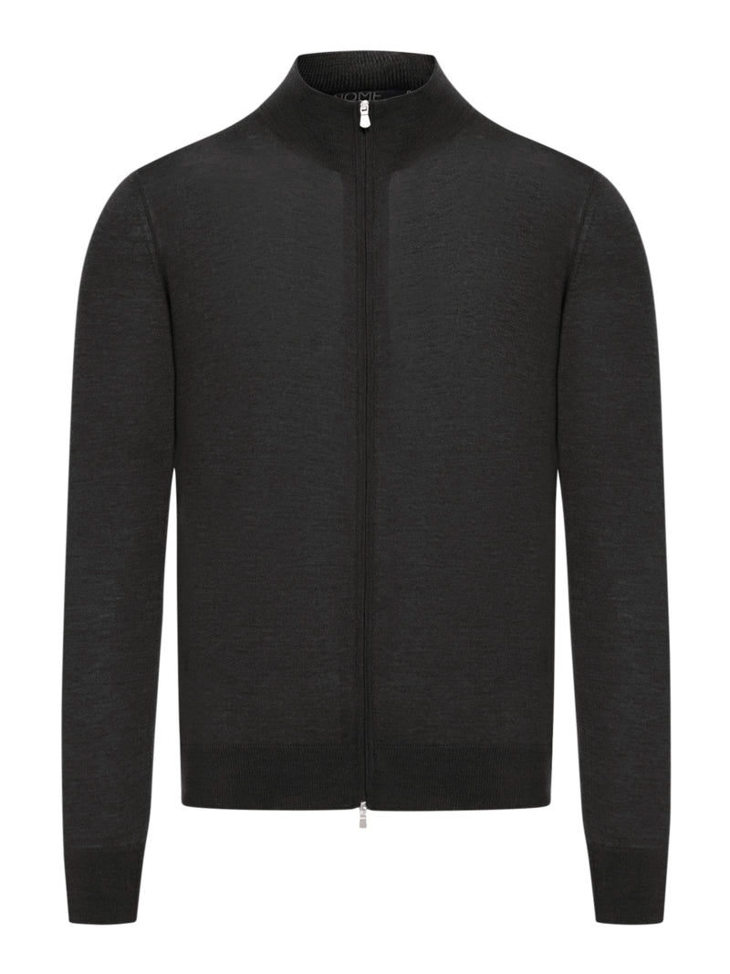 WOOL ZIP CARDIGAN