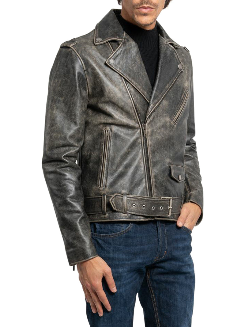 GOLDEN M`S DISTRESSED LEATHER JACKET