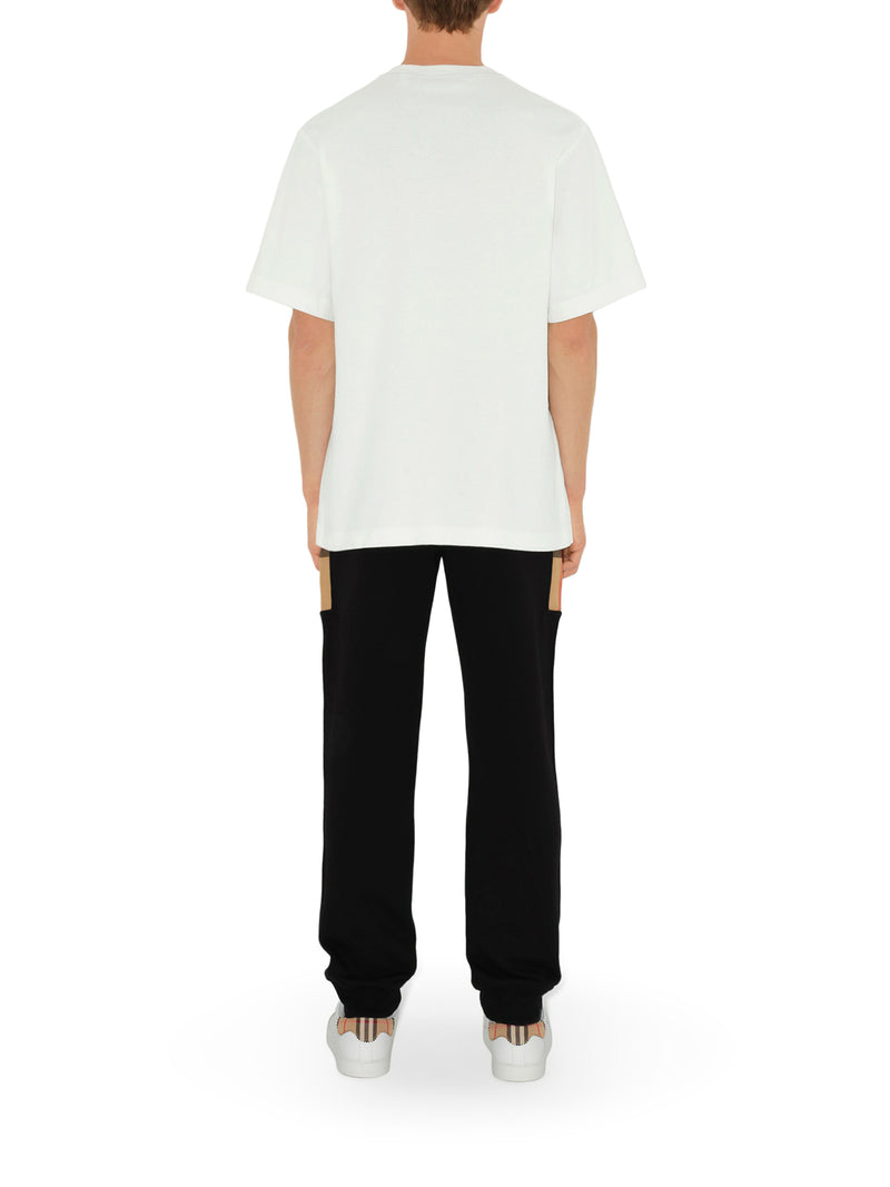 COTTON JOGGING TROUSERS WITH CHECK INSERTS