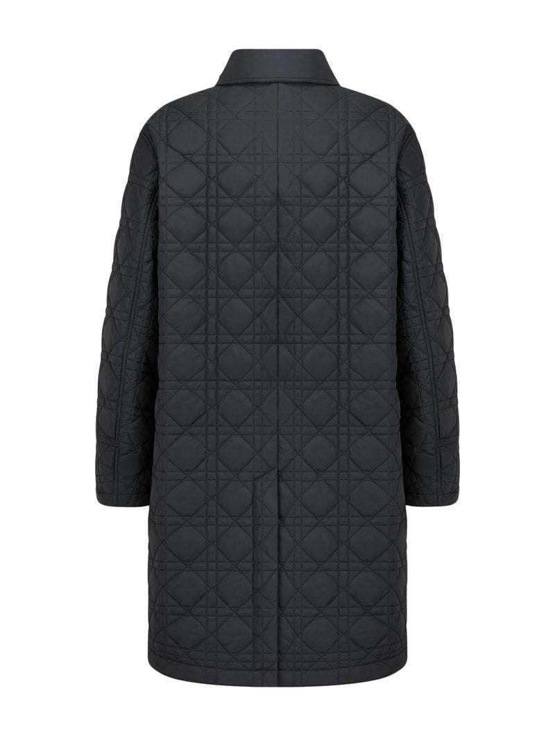 COAT Navy blue silk blend canvas