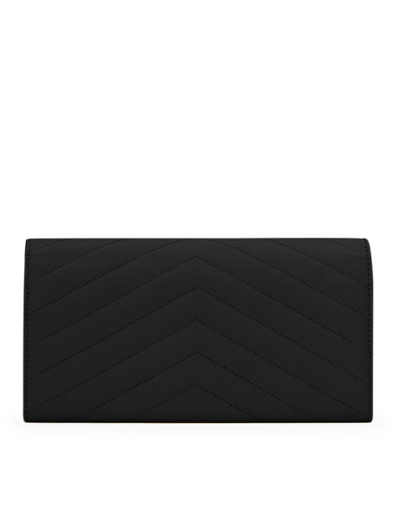 LARGE CASSANDRE MATELASSÉ FLAP WALLET IN GRAIN DE POUDRE EMBOSSED LEATHER