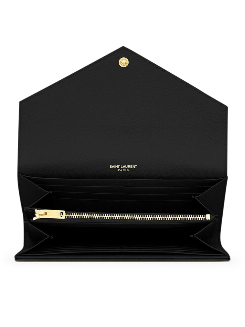 LARGE CASSANDRE MATELASSÉ FLAP WALLET IN GRAIN DE POUDRE EMBOSSED LEATHER