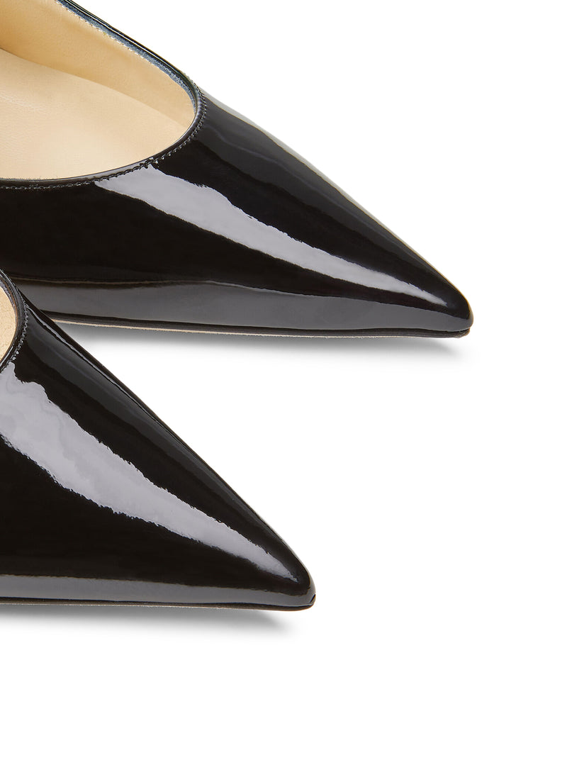 BING 100 BLACK PATENT LEATHER CLOG WITH CRYSTAL STRAP