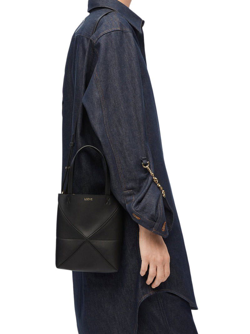 PUZZLE FOLD TOTE BAG IN POLISHED CALFSKIN