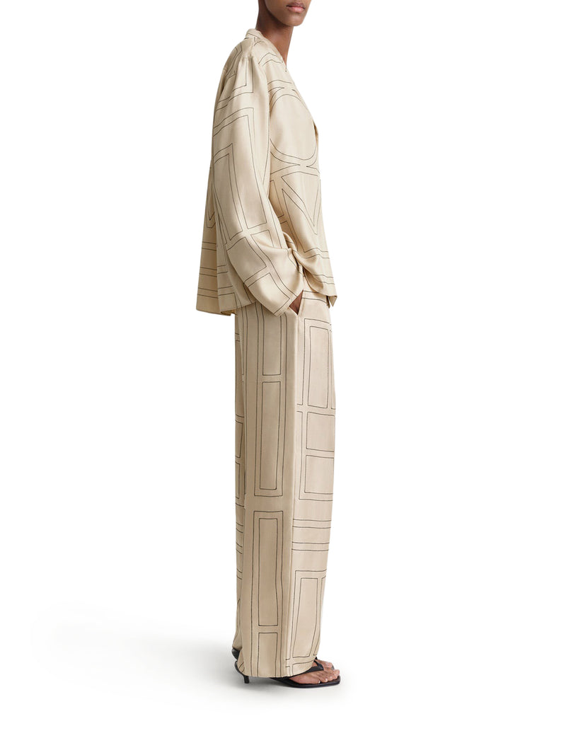 SILK TROUSERS WITH MONOGRAM