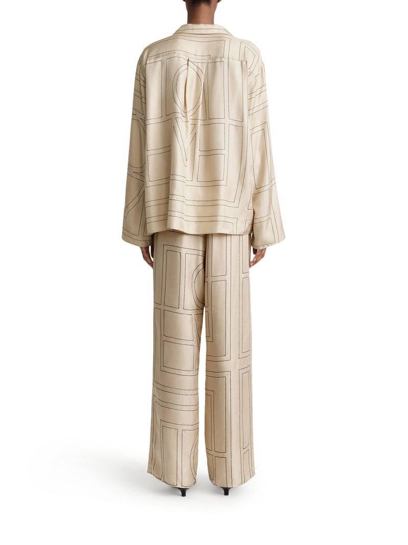SILK TROUSERS WITH MONOGRAM