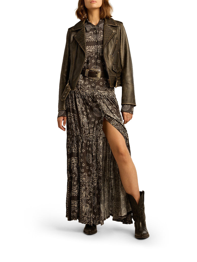 BIKER JACKET WITH A LIVED EFFECT