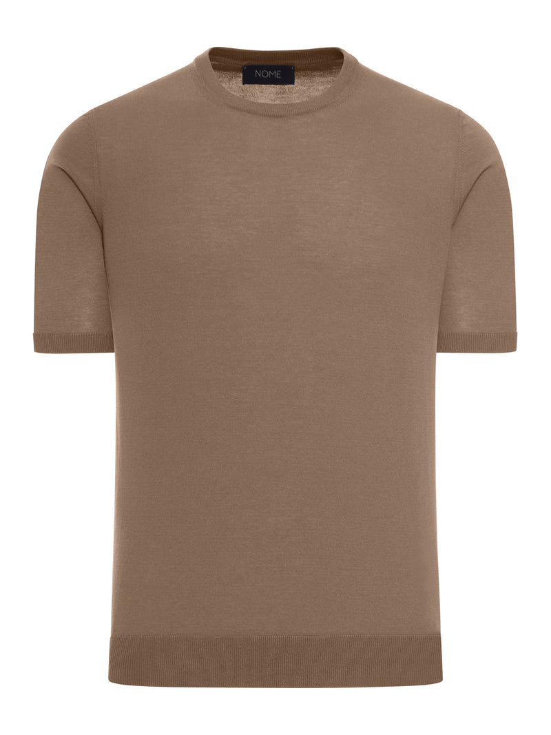 CREW NECK COTTON KNITTED T-SHIRT