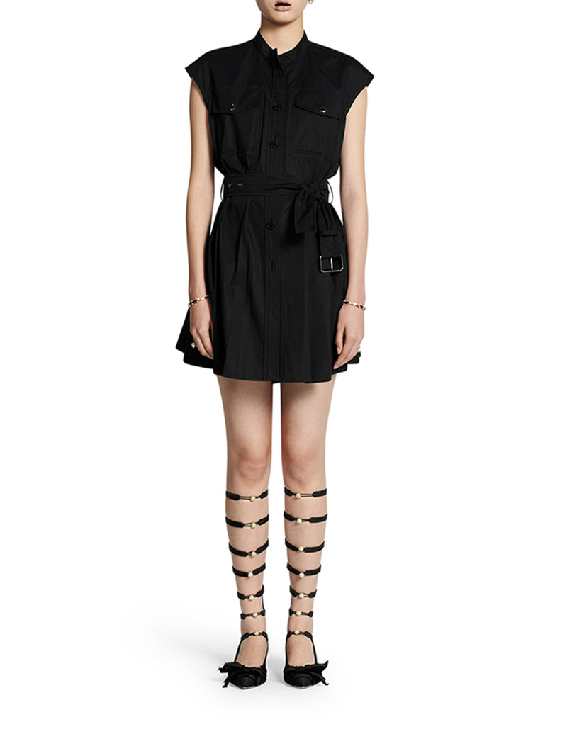 short dress in cotton gabardine