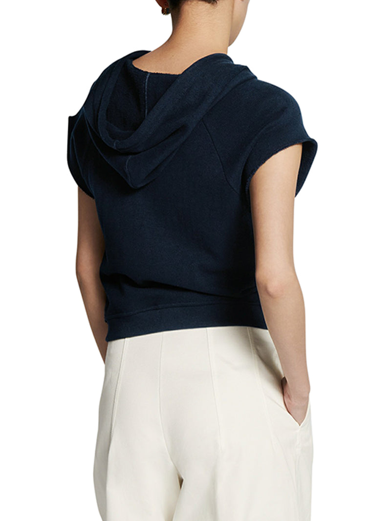Short-sleeved hooded sweatshirt