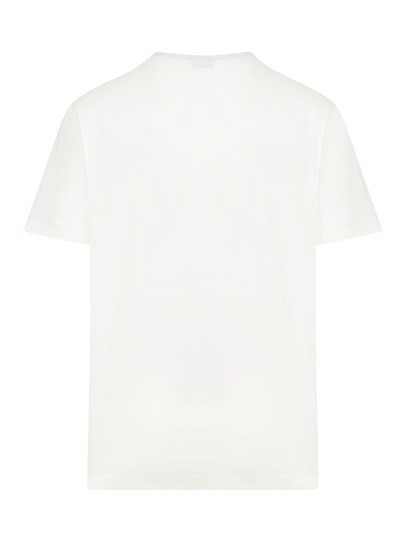 COTTON T-SHIRT WITH EMBROIDERED EKD LOGO IN CONTRAST