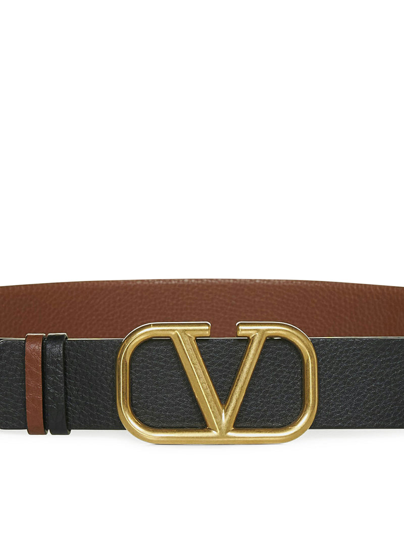 VLOGO SIGNATURE REVERSIBLE BELT IN MOOSE PRINT CALFSKIN 40 MM