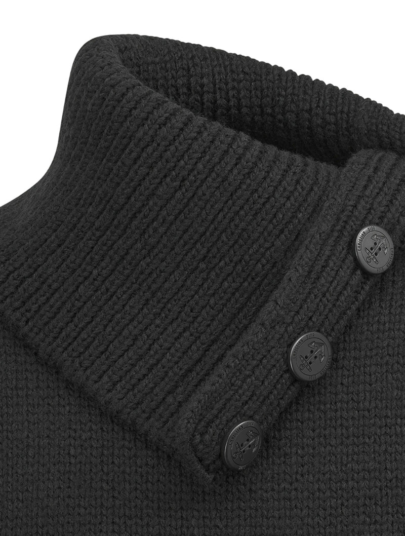 Sleeveless sweater with stand collar