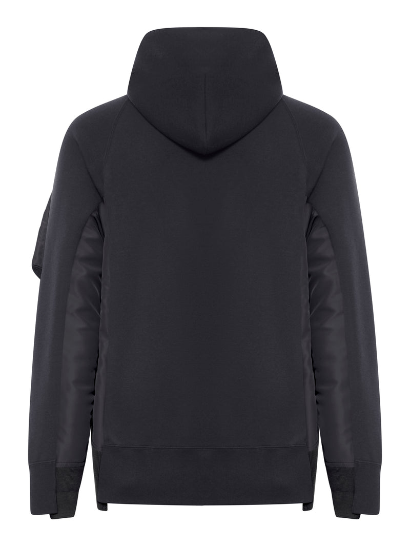 SPONGE SWEAT X NYLON TWILL HOODIE