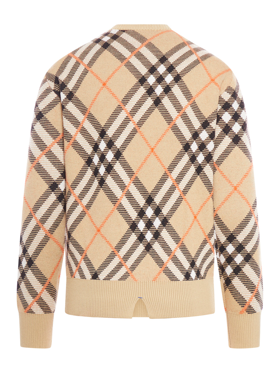Beige Check Wool Pullover main image 0