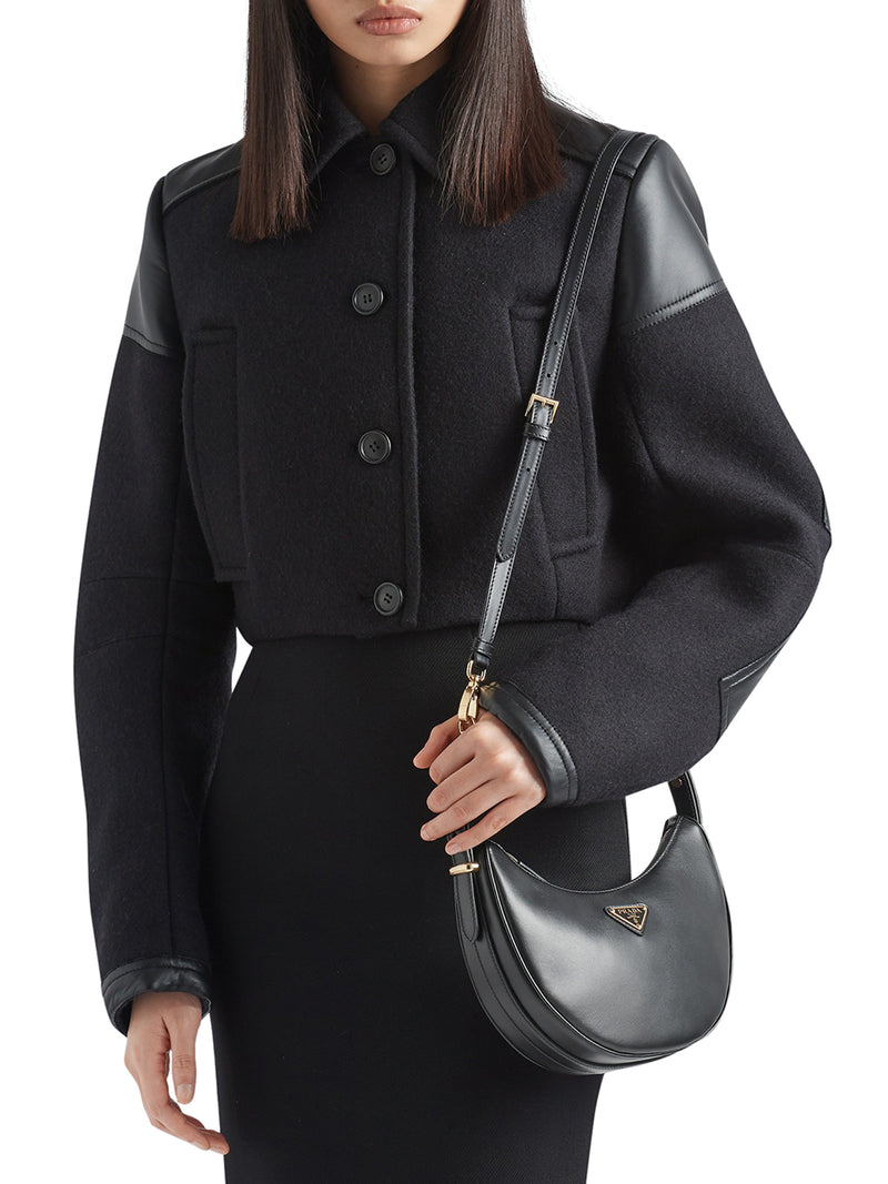 PRADA ARQUÉ LEATHER SHOULDER BAG