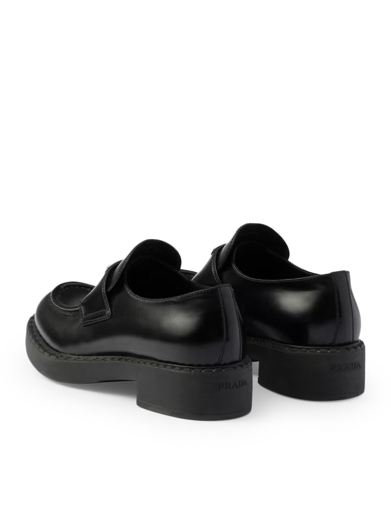 CHOCOLATE BRUSHED LEATHER LOAFERS