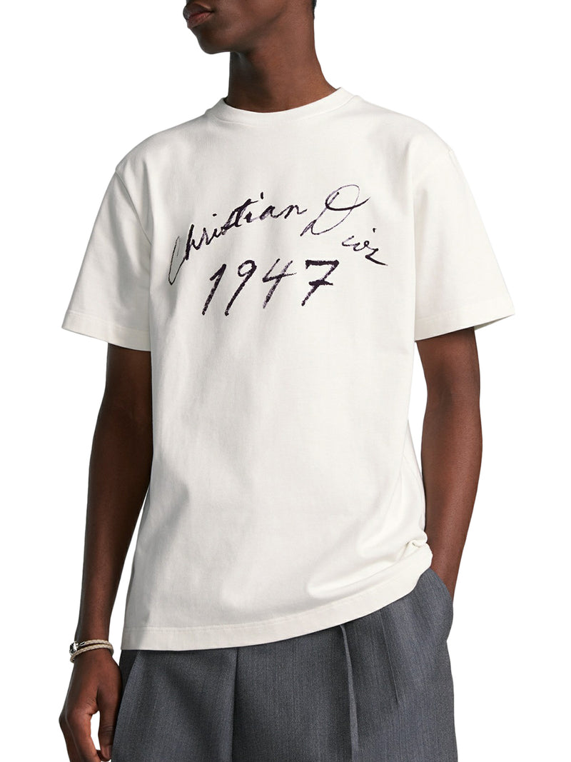 Relaxed fit T-shirt with handwritten Christian Dior signature