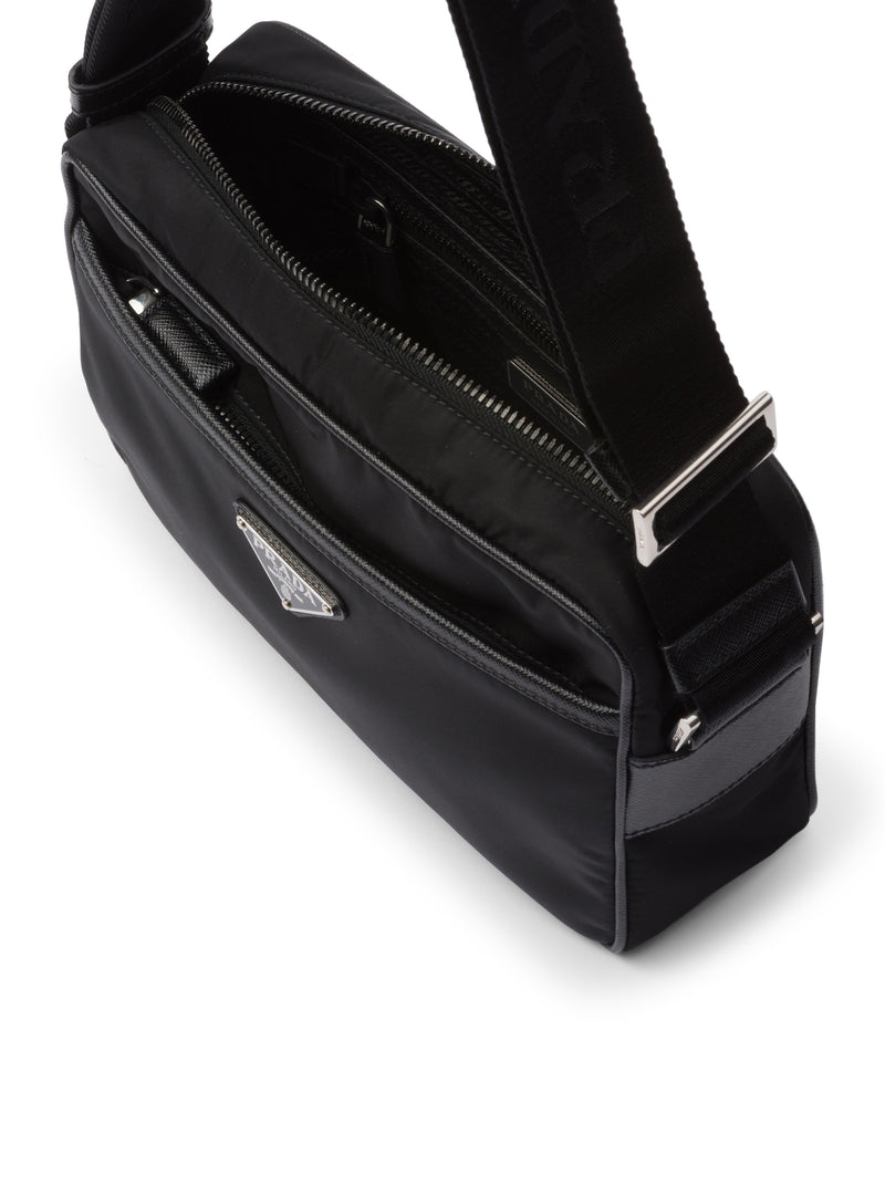 SHOULDER BAG IN RE-NYLON AND SAFFIANO