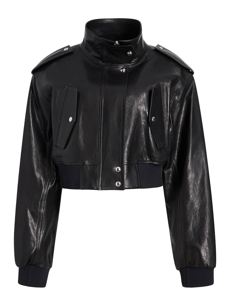 leather bomber jacket