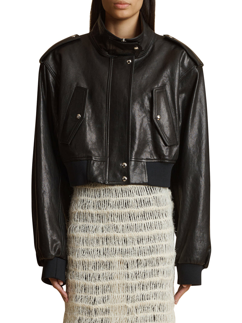 leather bomber jacket