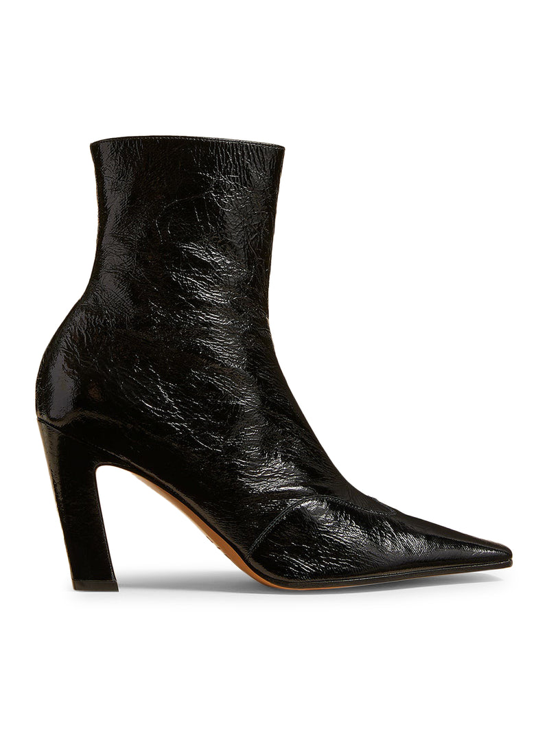 THE NEVADA STRETCH HIGH BOOT in Black Crinkled Leather