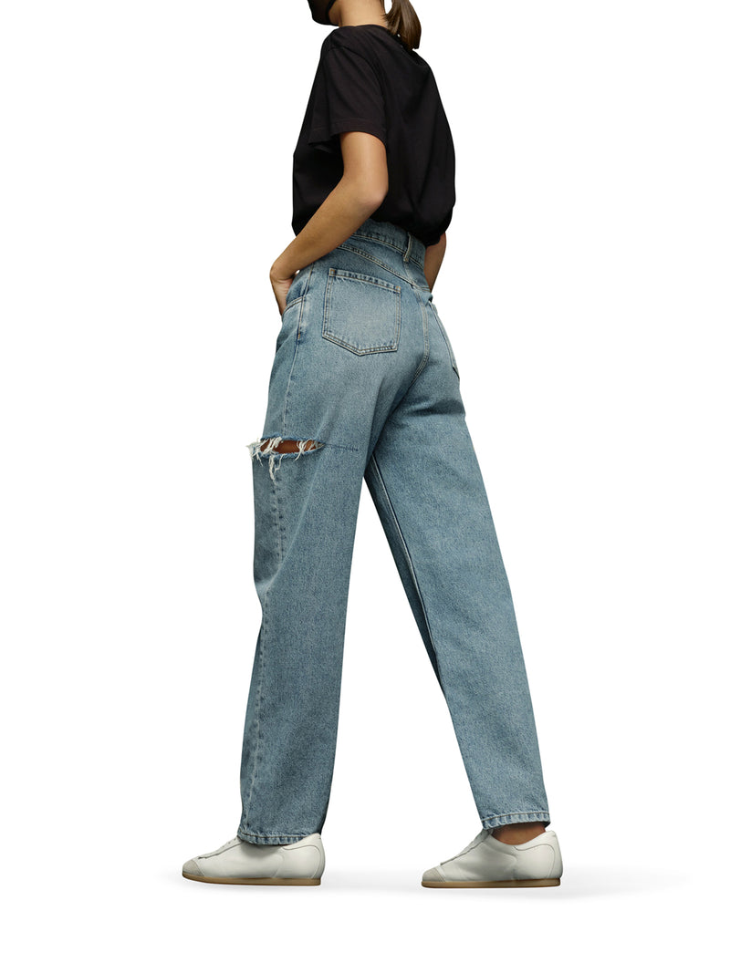 DENIM JEANS WITH SIDE RIPS