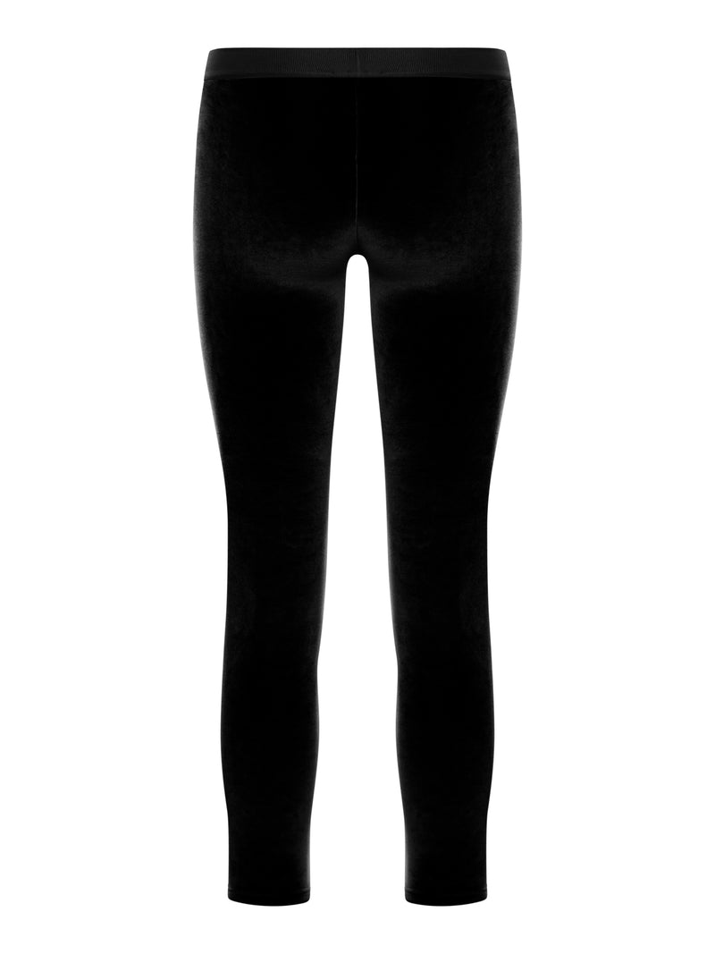 VELVET LEGGINGS WITH LOGO BAND