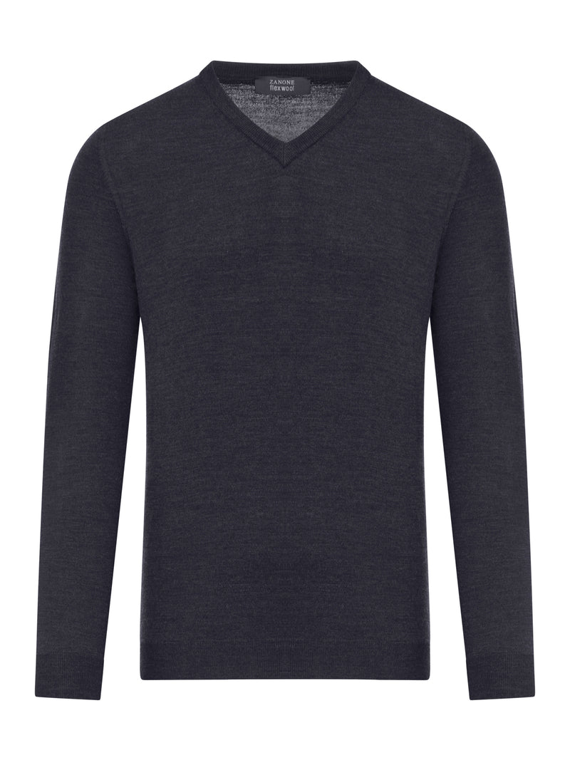 V-NECK SWEATER IN WOOL FLEX