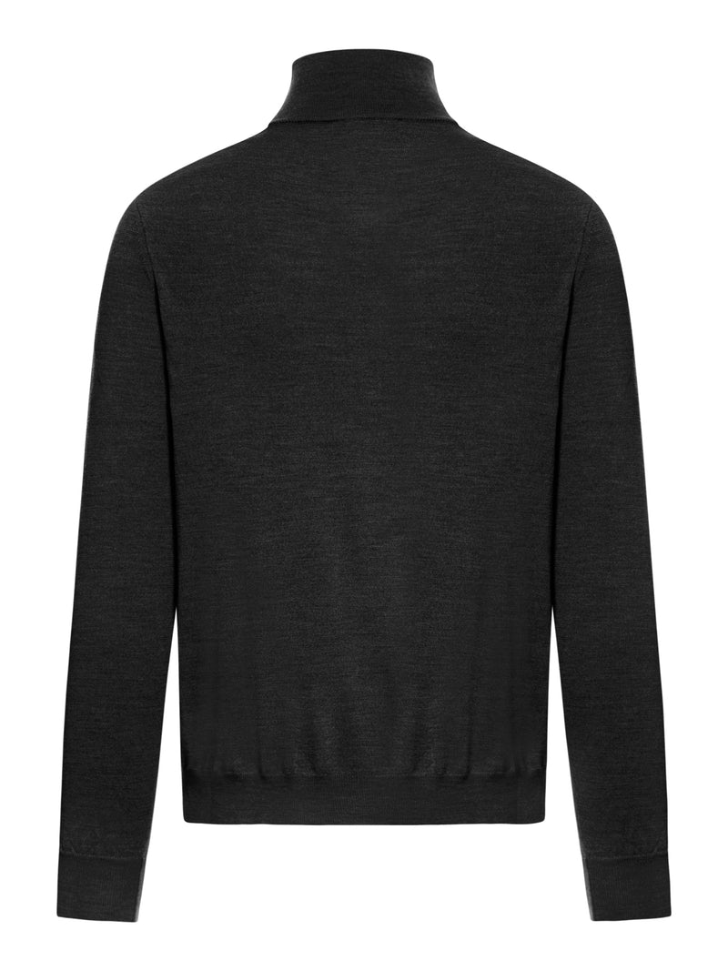 SWEATER WITH HALF ZIP IN WOOL FLEX