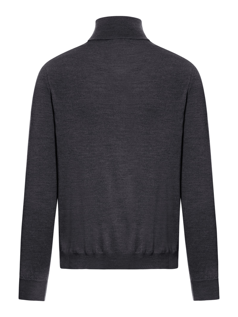 SWEATER WITH HALF ZIP IN WOOL FLEX