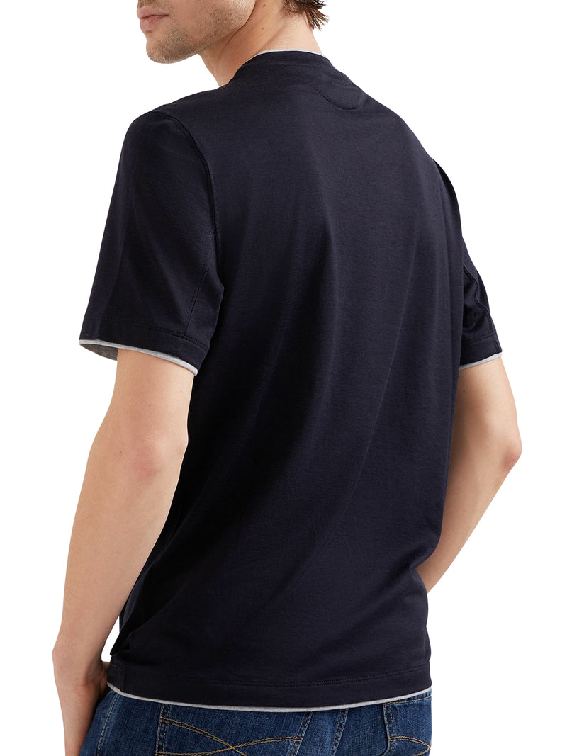 JERSEY T-SHIRT WITH CONTRASTING PROFILES