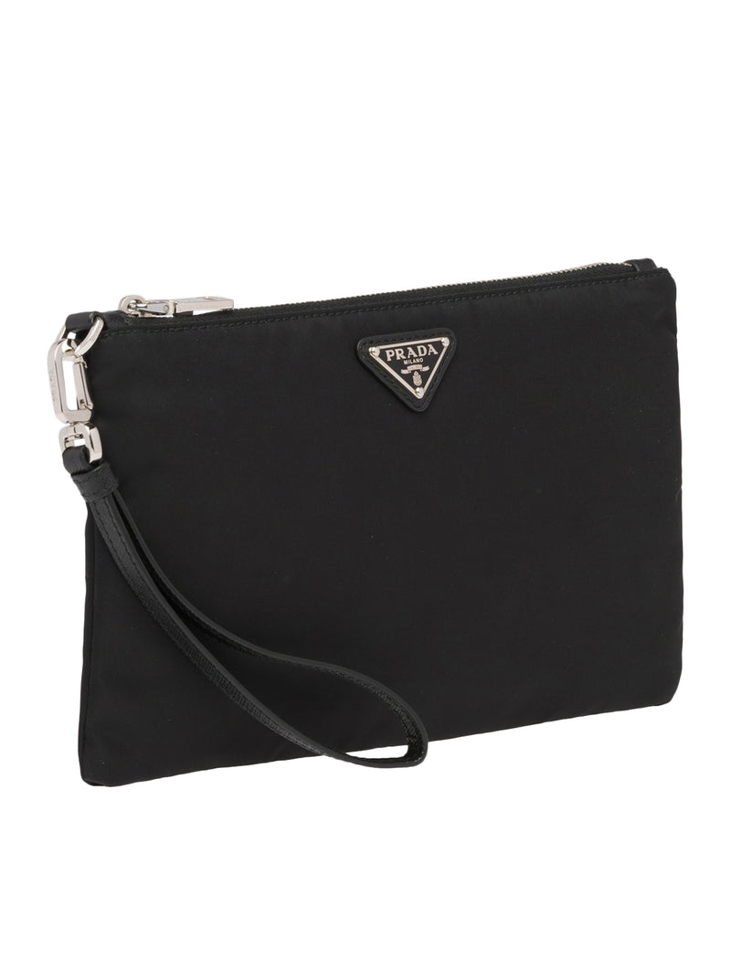 RE-NYLON AND SAFFIANO POUCH