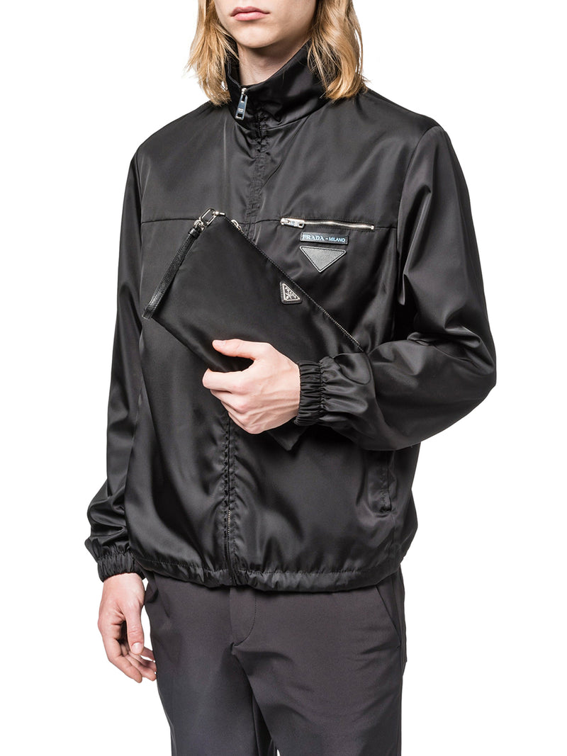 RE-NYLON POUCH IN SAFFIANO