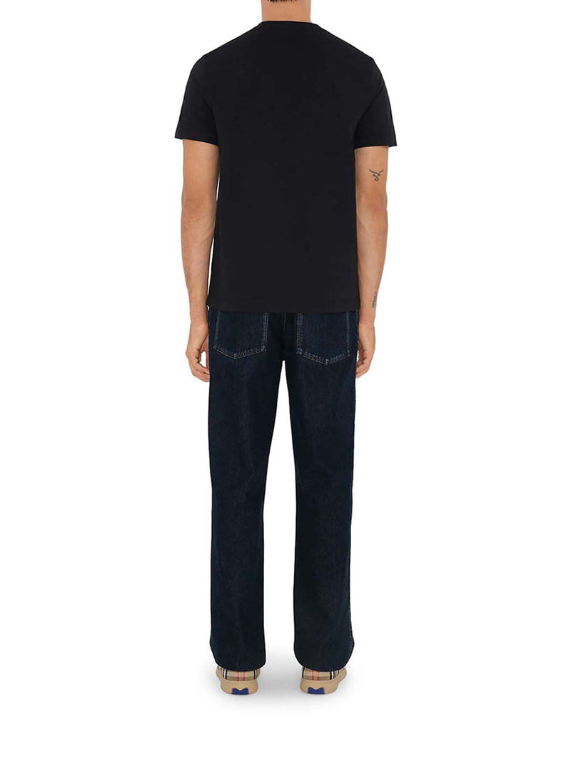 COTTON T-SHIRT WITH CHECK APPLICATION