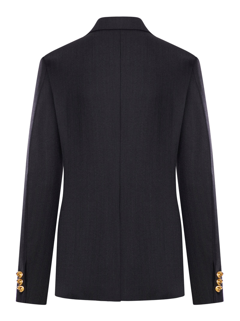 DOUBLE-BREASTED WOOL KNOT BLAZER