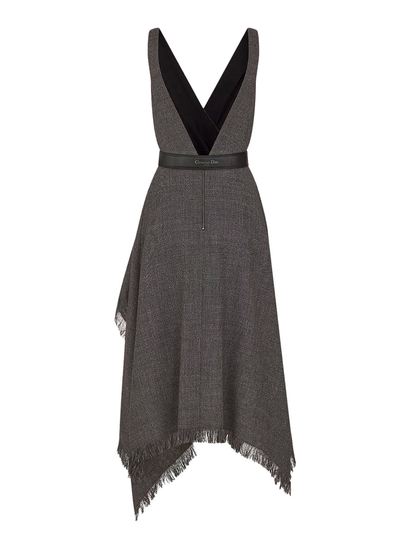 MIDI DRESS WITH DRAPE AND BELT