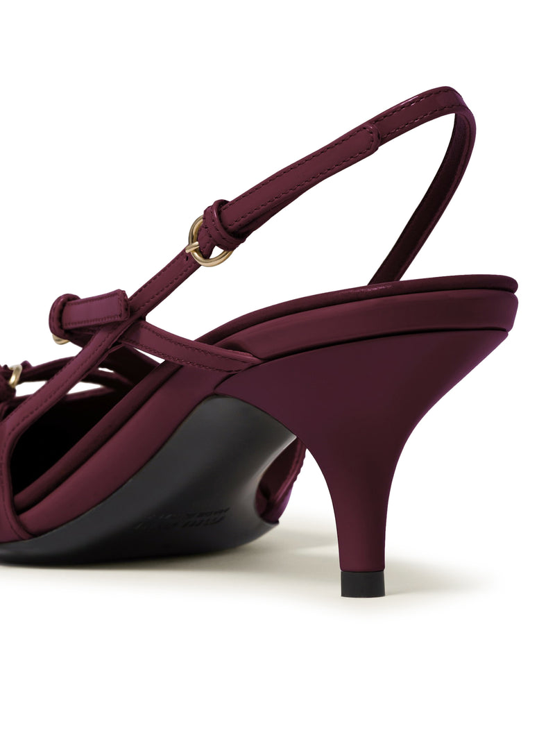 PATENT LEATHER SLINGBACK WITH BUCKLES