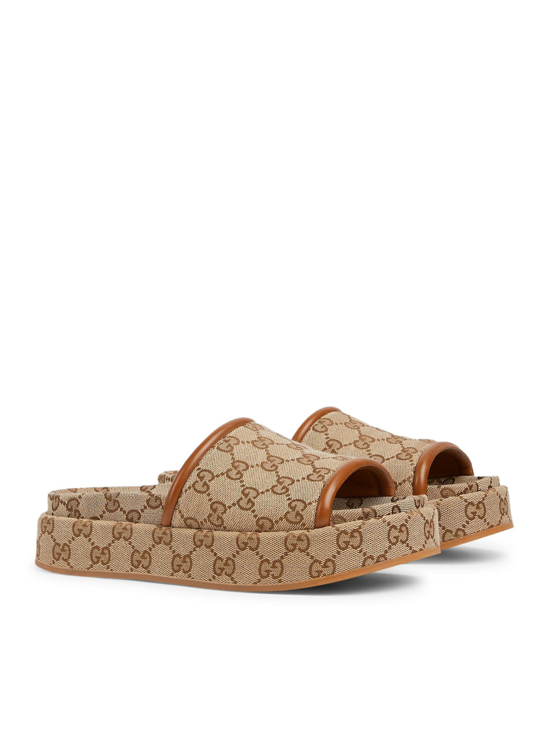 WOMEN`S PLATFORM SANDAL WITH GG