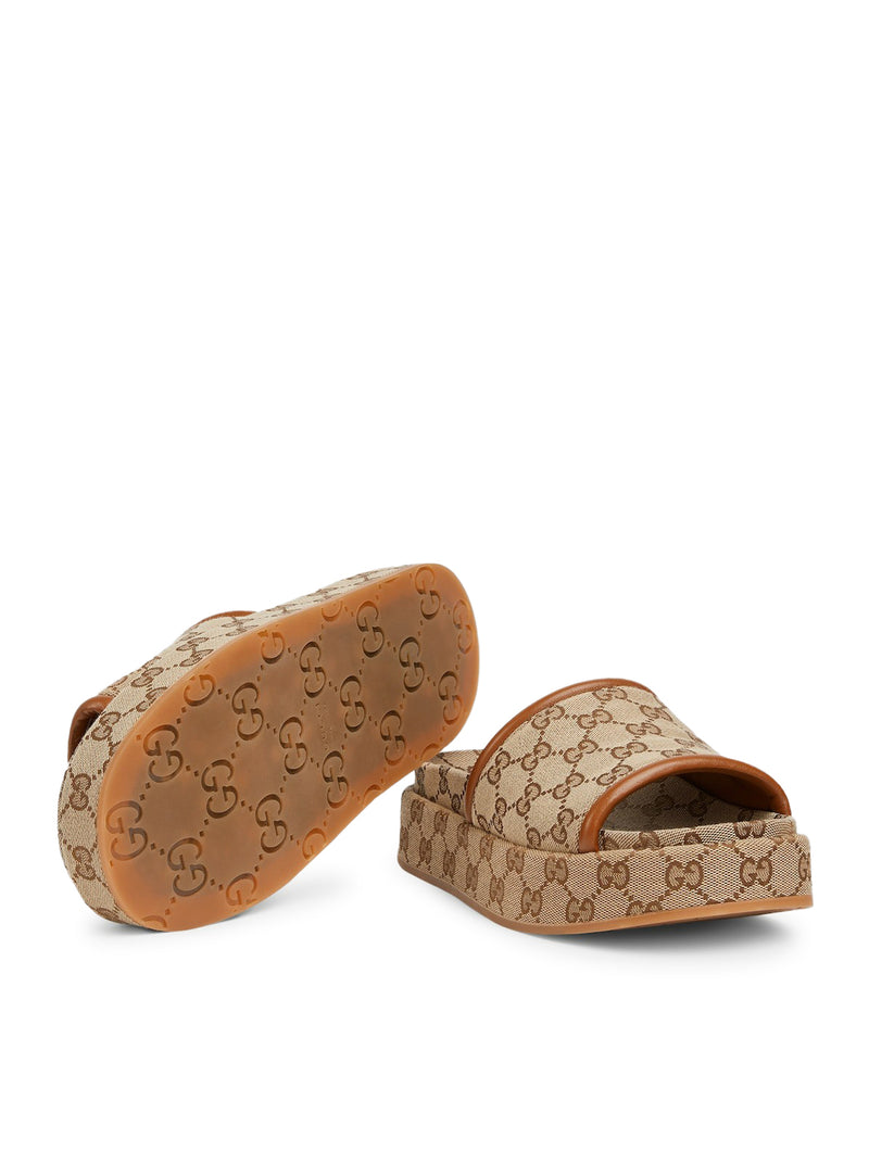 WOMEN`S PLATFORM SANDAL WITH GG