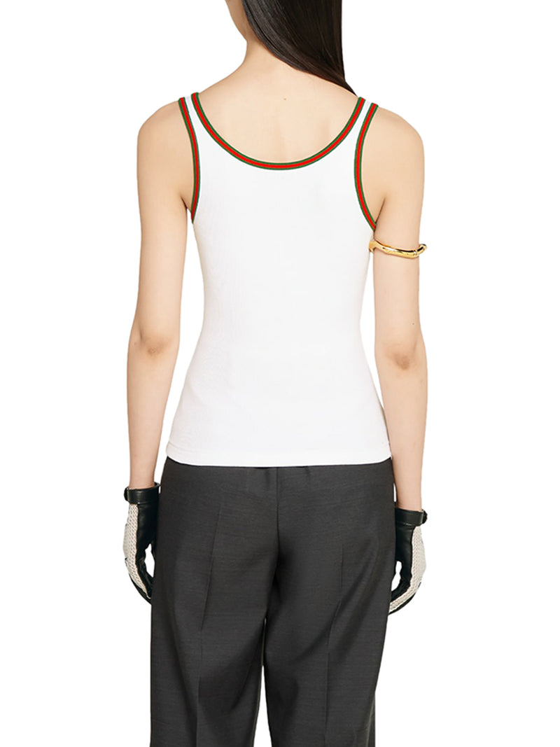 RIBBED COTTON TANK TOP WITH WEB