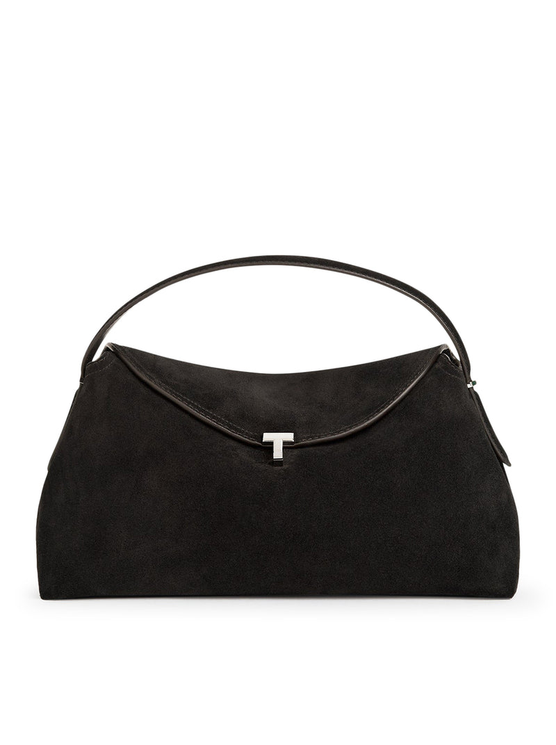 T-LOCK SUEDE HANDBAG