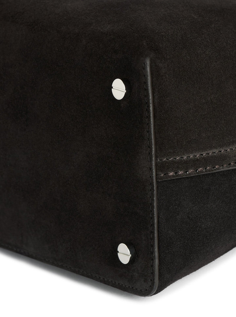 T-LOCK SUEDE HANDBAG