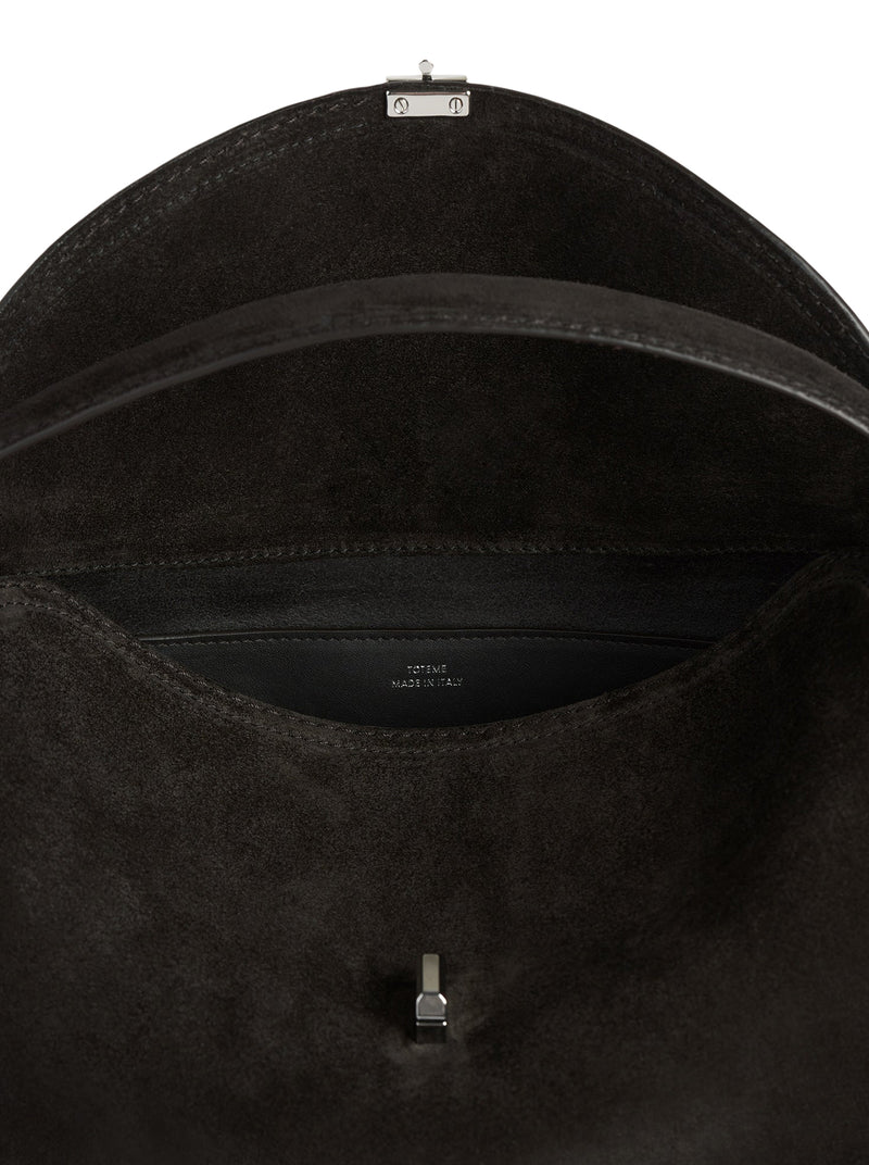 T-LOCK SUEDE HANDBAG