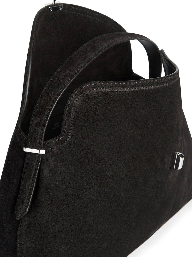 T-LOCK SUEDE HANDBAG