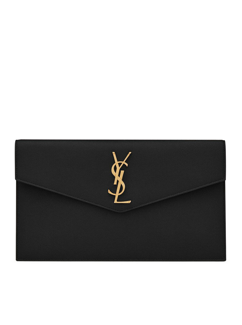 UPTOWN CLUTCH IN GRAIN DE POUDRE EMBOSSED LEATHER