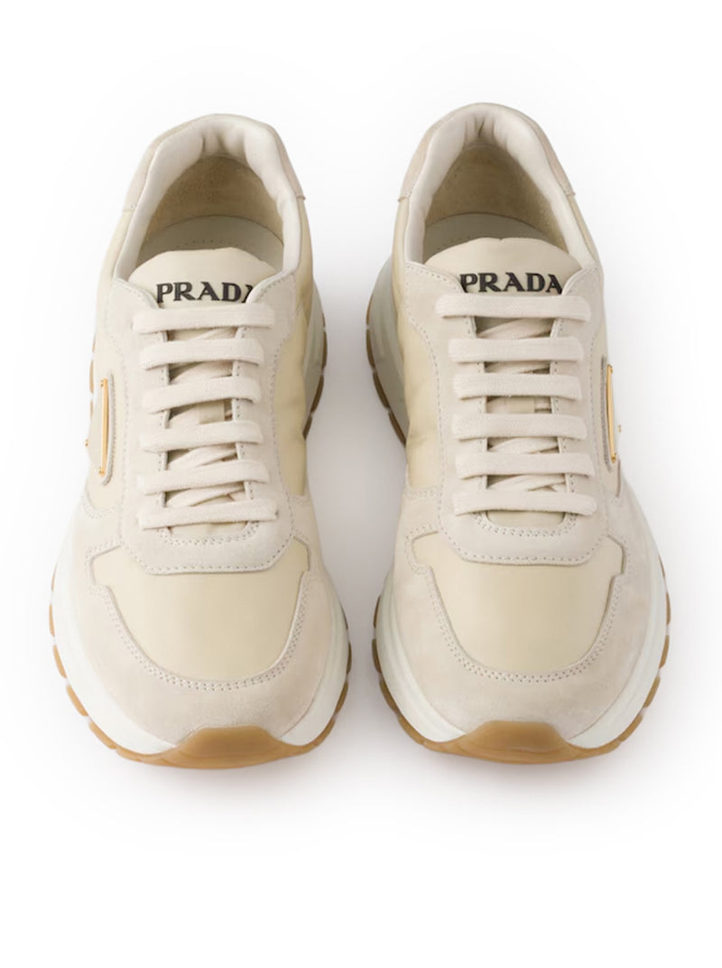 PRAX 01 SNEAKERS IN RE-NYLON AND SUEDE LEATHER