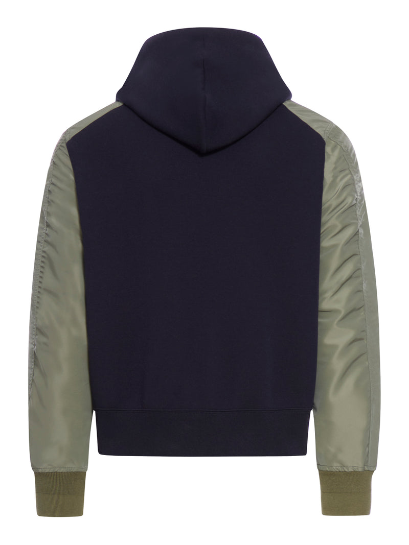 HOODIE WITH NYLON INSERTS