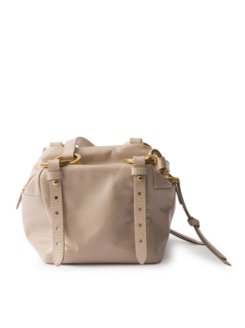 PRADA DANGLE MINI LEATHER TOP HANDLE